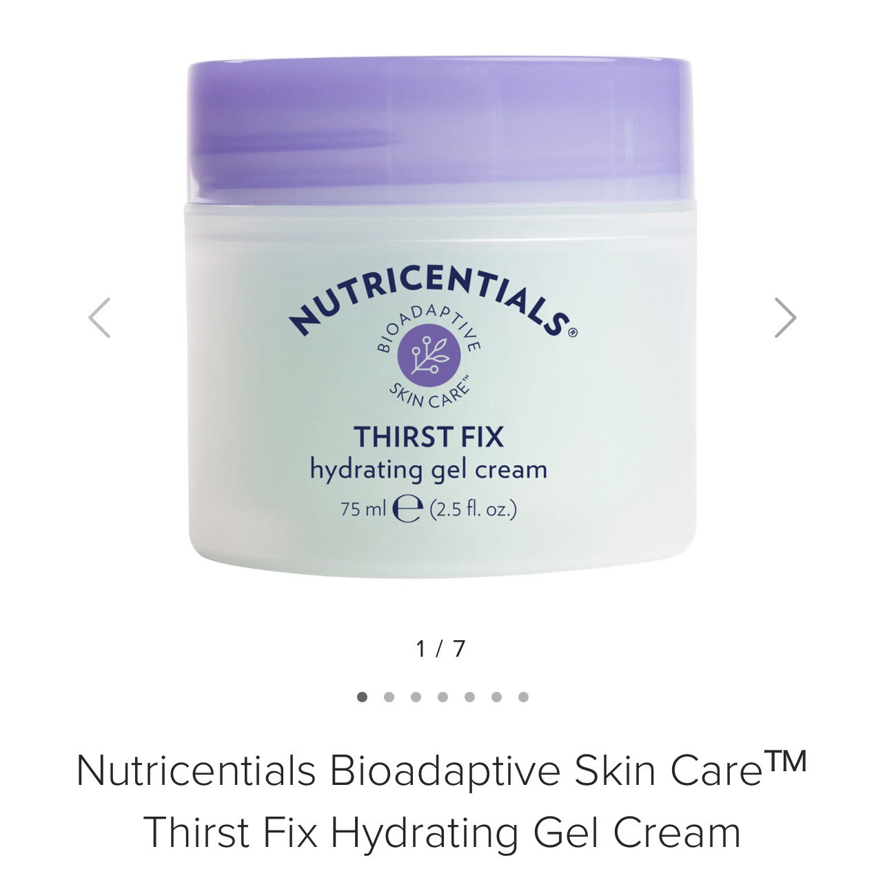 Nutricentials Bioadaptive Skin Care™ Thirst Fix Hydrating Gel Cream