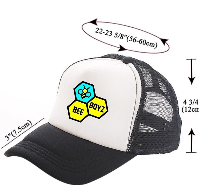 Beeboyz Embroidered wht/blk Truckers Cap