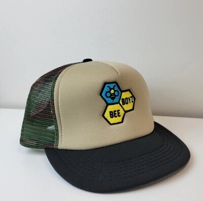 Beeboyz Authentic Embroidered Camo Truckers Cap. 100% Polyester Foam  /  Mesh Back