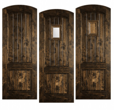 8/0 Knotty Alder – Arch Top 2 Panel Arch
