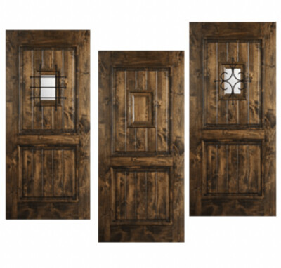 6/8 Knotty Alder Collection – 2 Panel Square