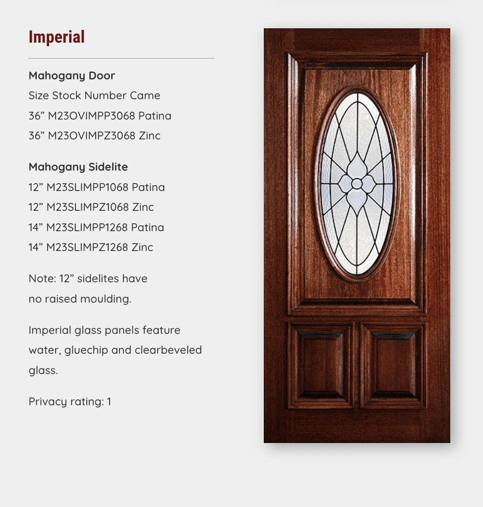 Imperial 2/3 Oval with Sidelites