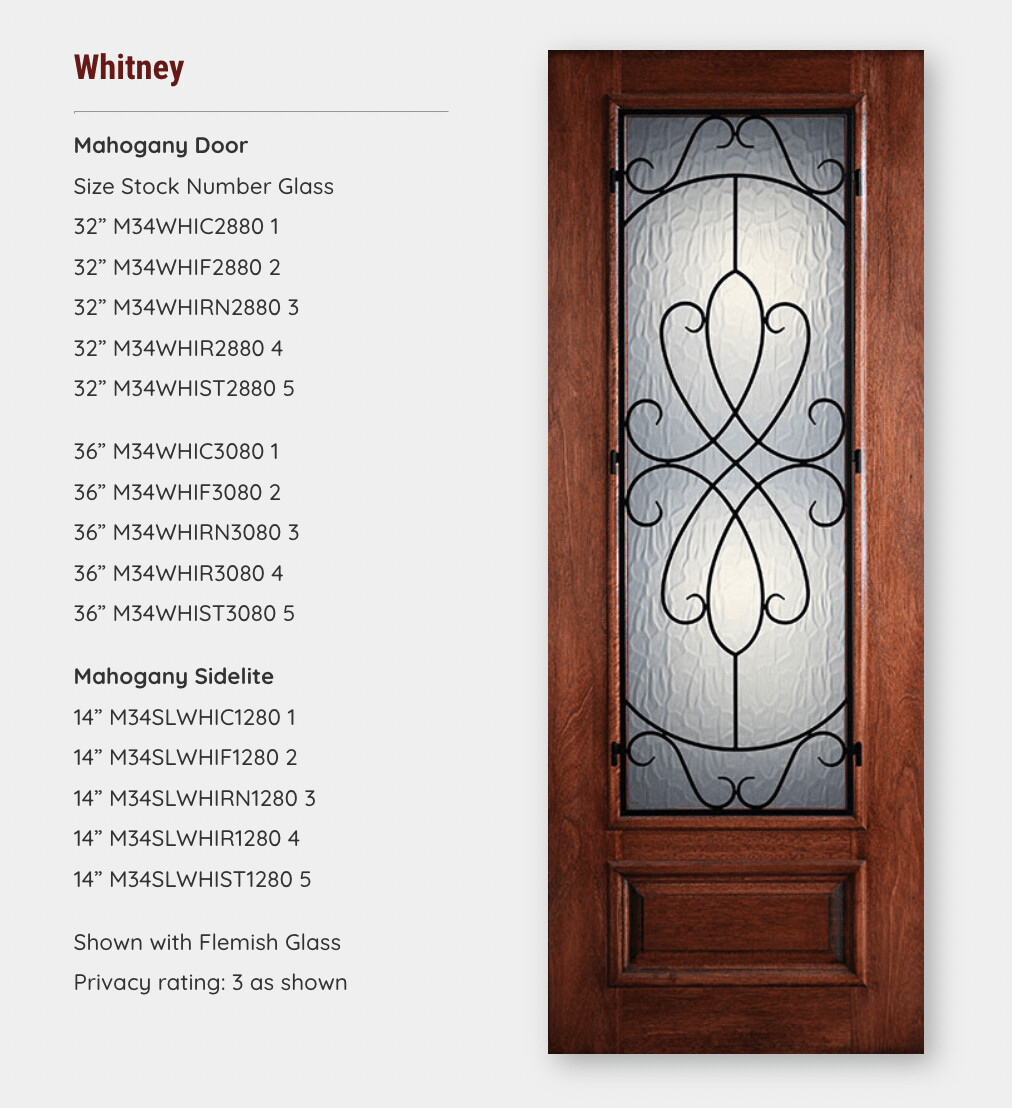Whitney 3/4 Lite with Sidelites
