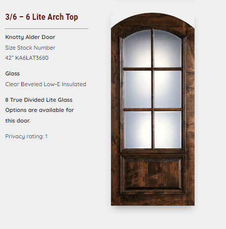 3/6 – 6 Lite Arch Top