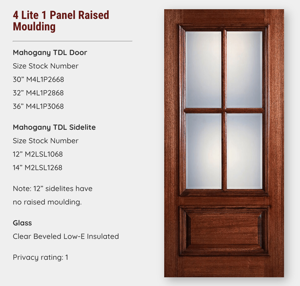 4 Lite 1 Panel Raised Moulding