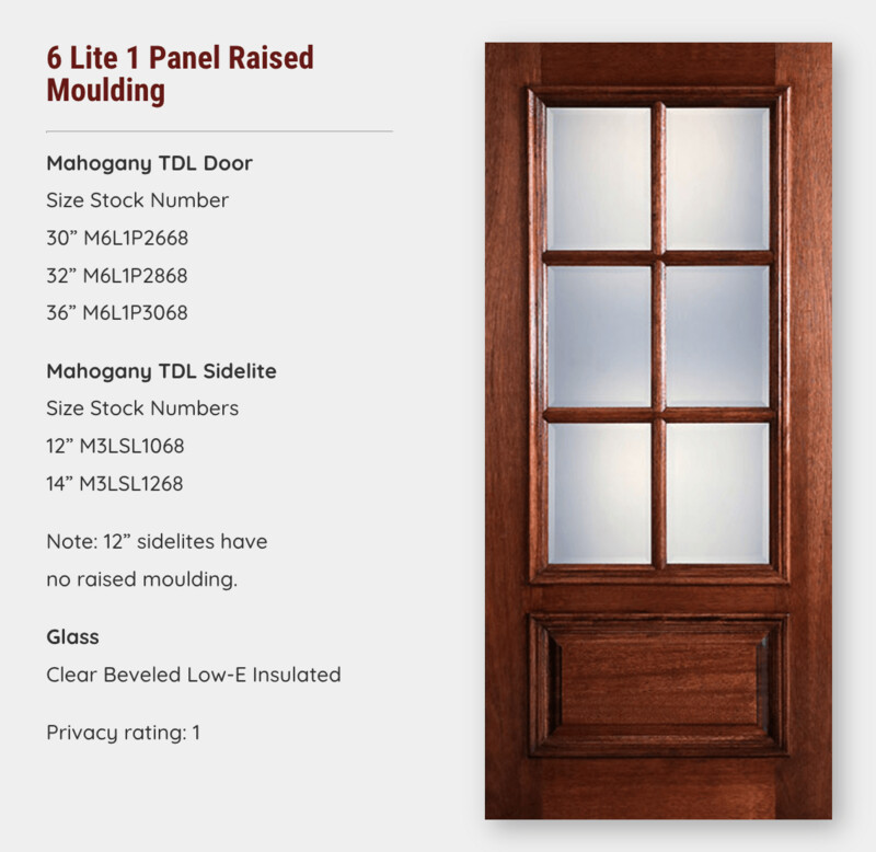 6 Lite 1 Panel Raised Moulding