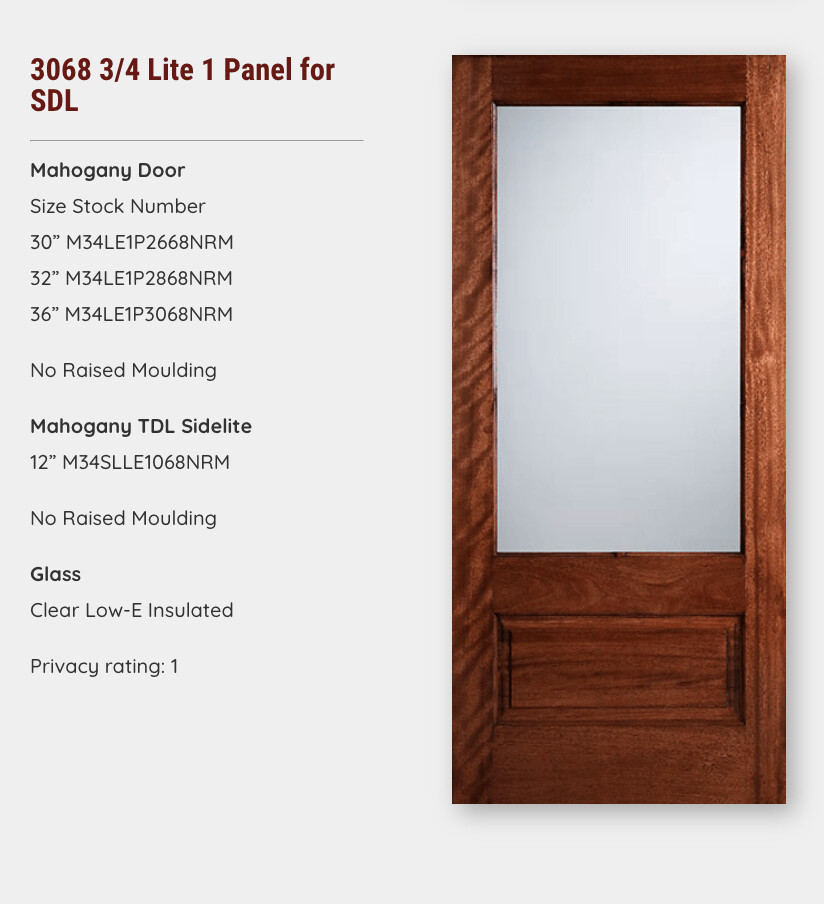 3068 3/4 Lite 1 Panel for SDL