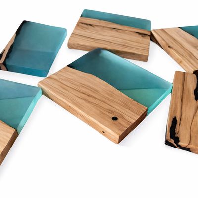 Suzanne Art Creations - Onderzetter Olijfhout met Epoxy