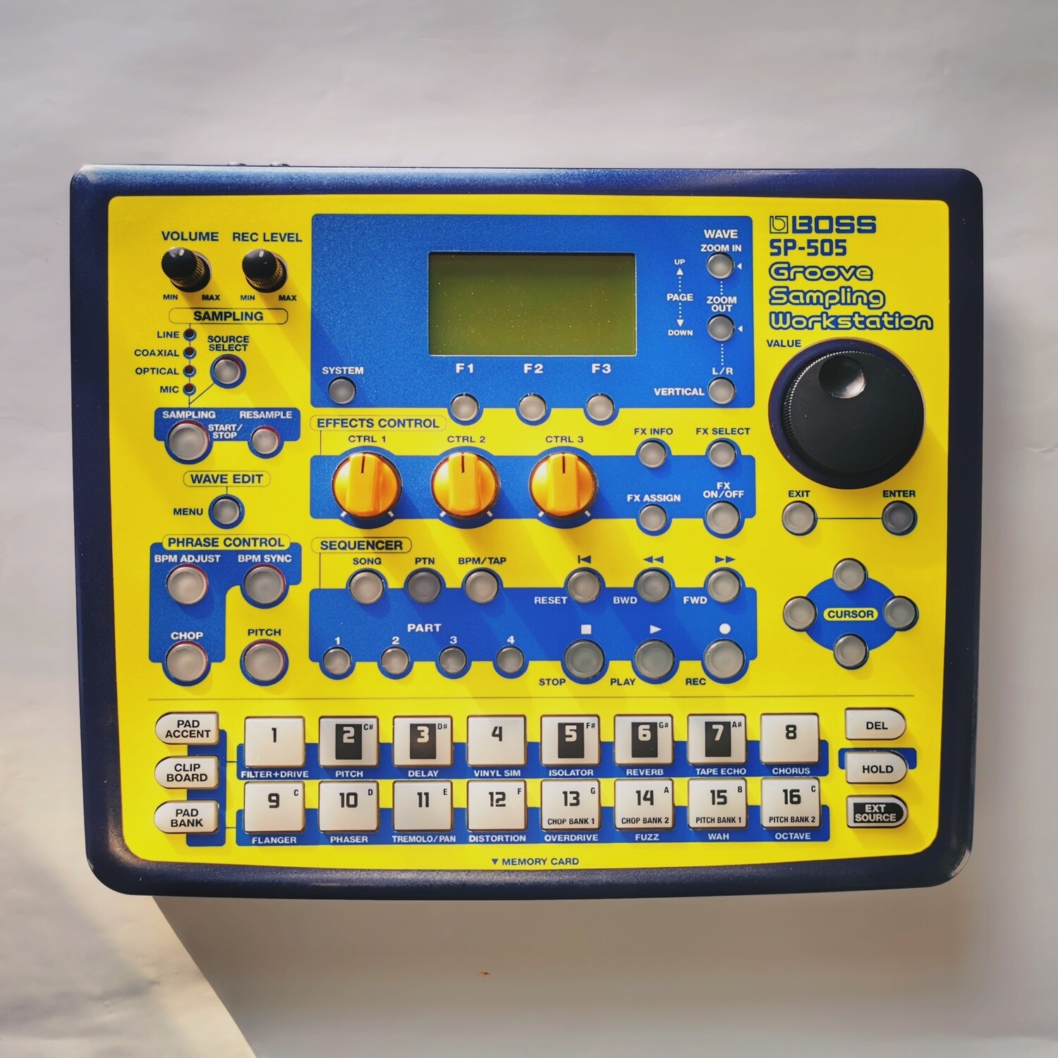 Vinyl skins for BOSS SP-505 (choose style), CHOOSE YOUR STYLE: YELLOW-BLUE