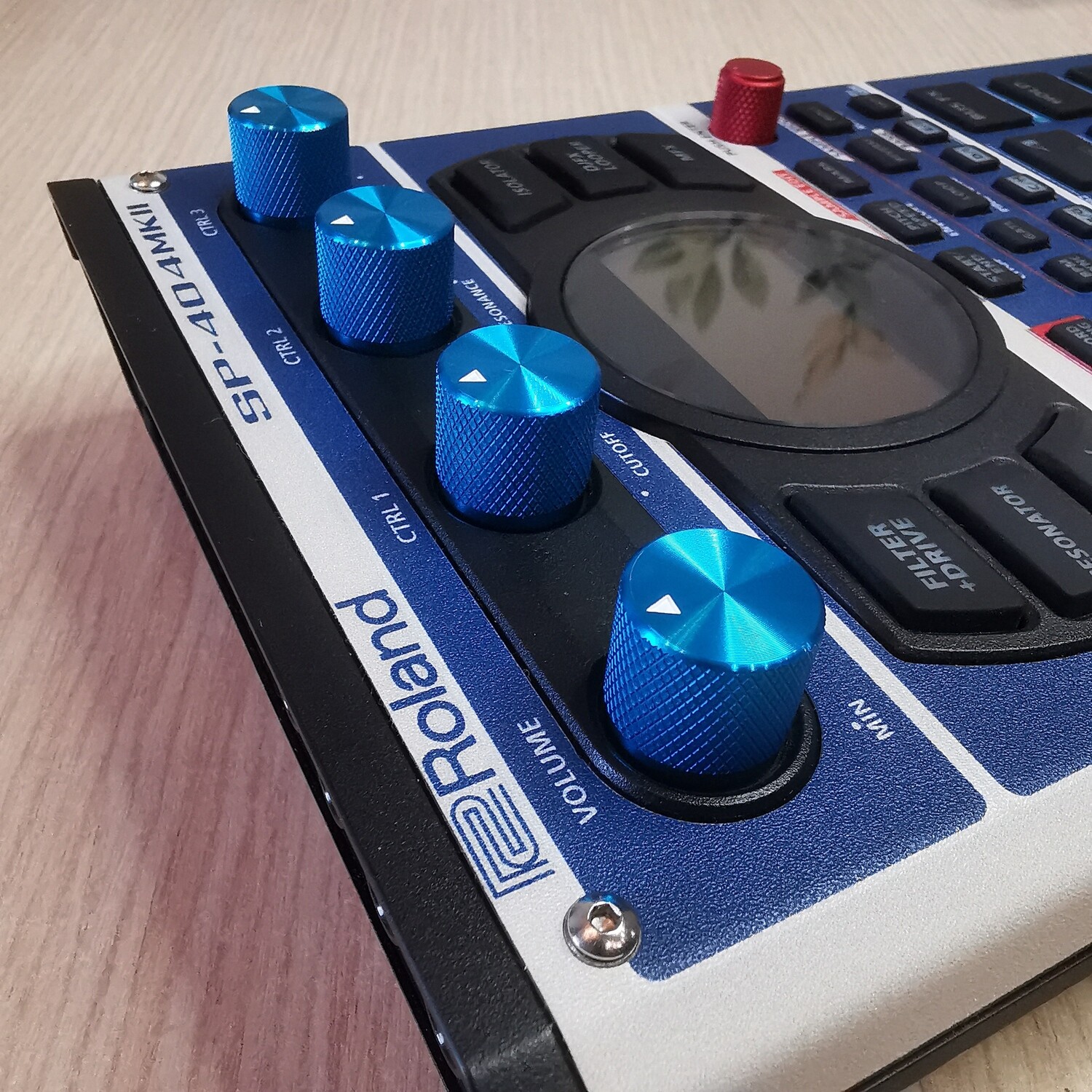 Kit (4pcs) metal knobs for ROLAND SP-404mk2, 404SX, 404OG, 404A