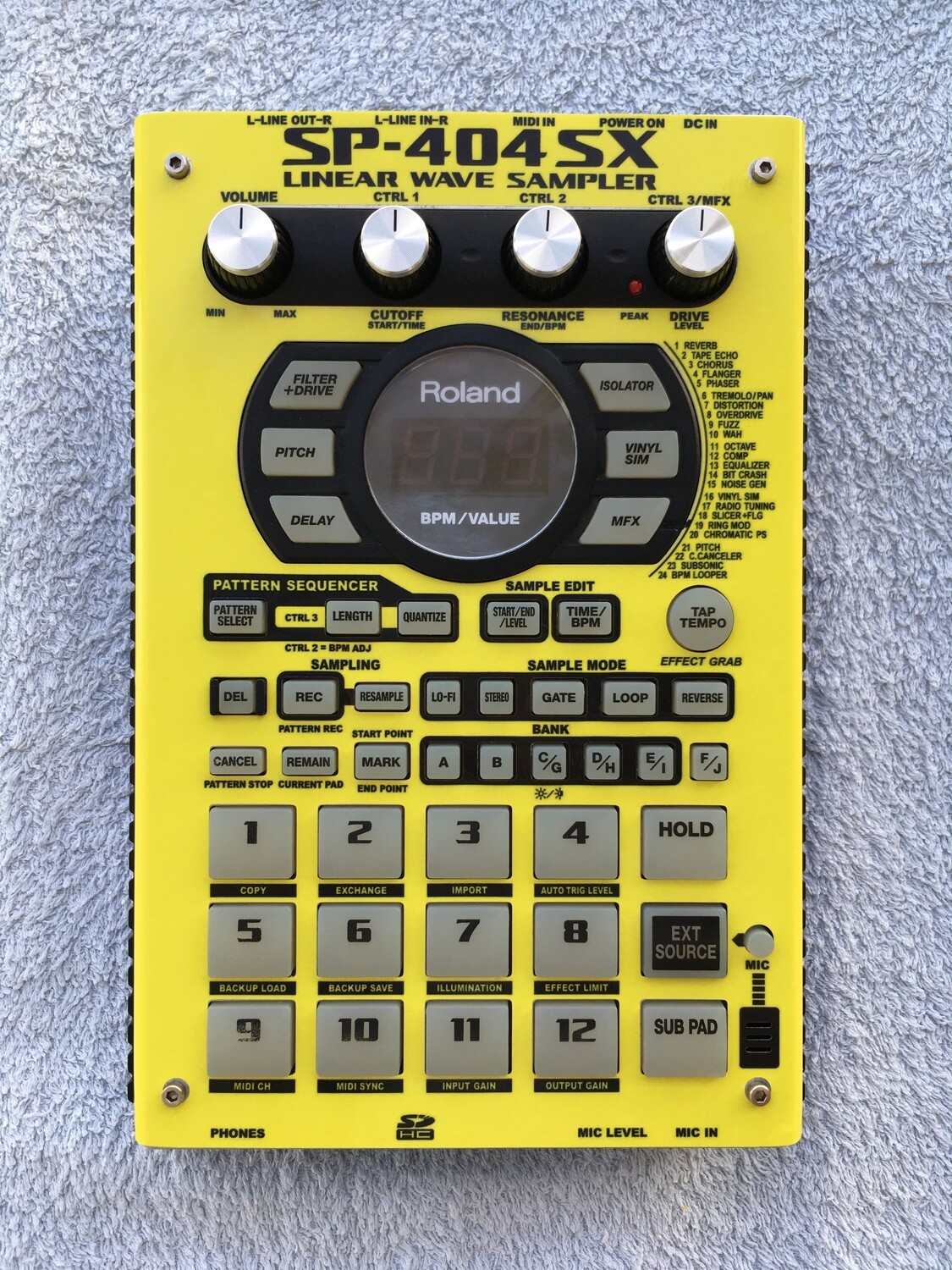 SP-404sx イエロー Vinyl skins for Roland SP-404SX (choose color)
