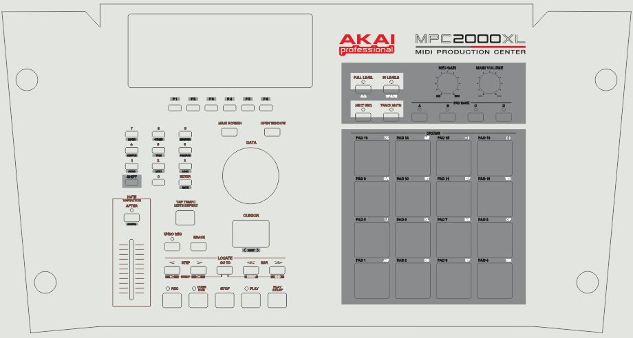 Skin for AKAI MPC 2000XL - original style (DIGITAL files ONLY)