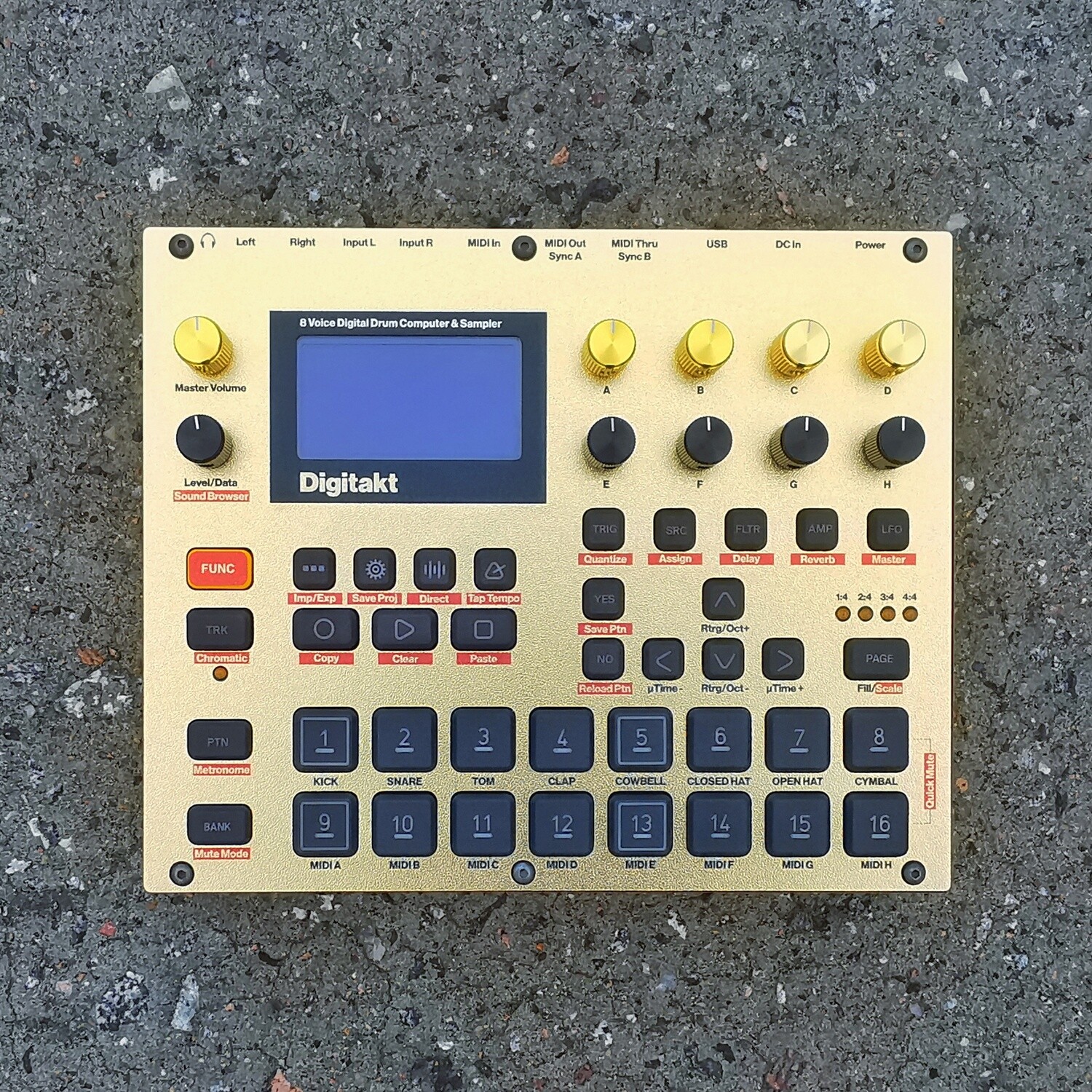 Vinyl skins for Elektron Digitakt, CHOOSE YOUR STYLE: GOLD FILM