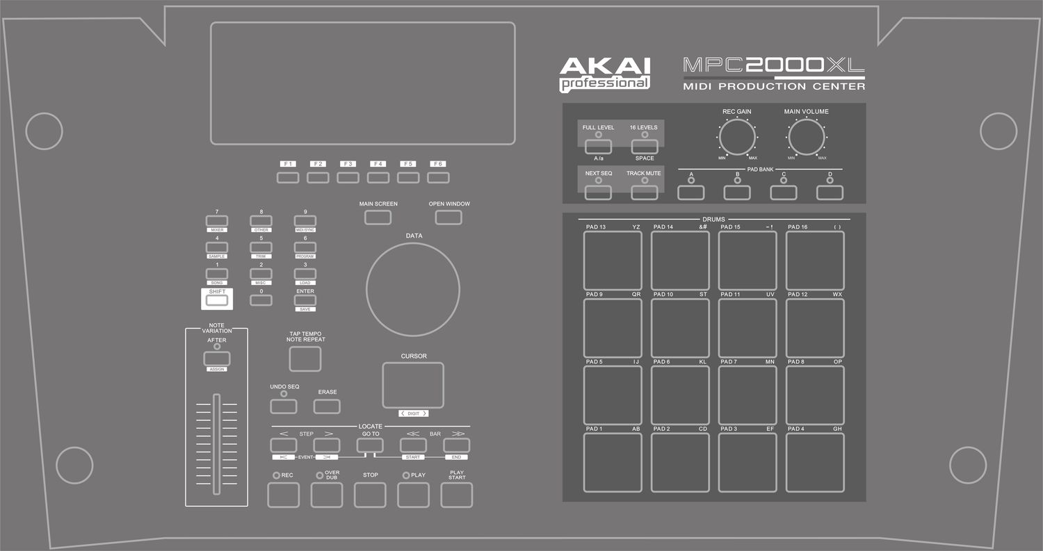 Skin for AKAI MPC 2000XL - gray style (DIGITAL files ONLY)