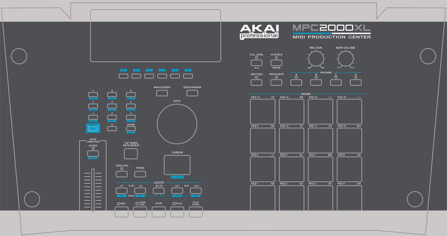 Skin for AKAI MPC 2000XL - E-mu SP-1200 style (DIGITAL files ONLY)