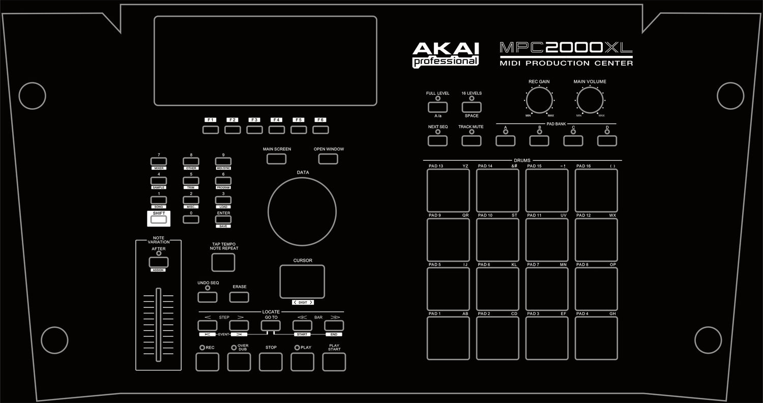 Skin for AKAI MPC 2000XL - Total black style (DIGITAL files ONLY)