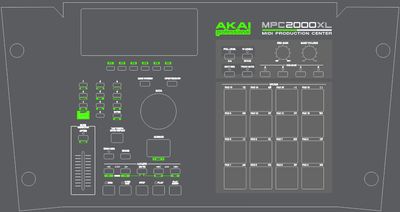 Skin for AKAI MPC 2000XL - Gray &amp; Lime (DIGITAL files ONLY)