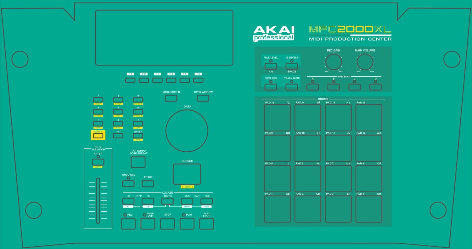 Skin for AKAI MPC 2000XL - Mint style (DIGITAL files ONLY)