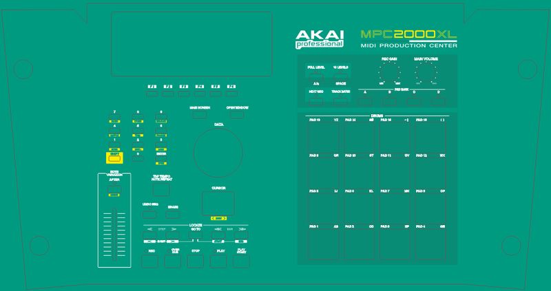 Skin for AKAI MPC 2000XL - Mint style (DIGITAL files ONLY)