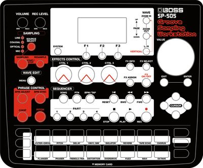 Skin for Boss SP-505 - Black &amp; Red style (DIGITAL files ONLY)