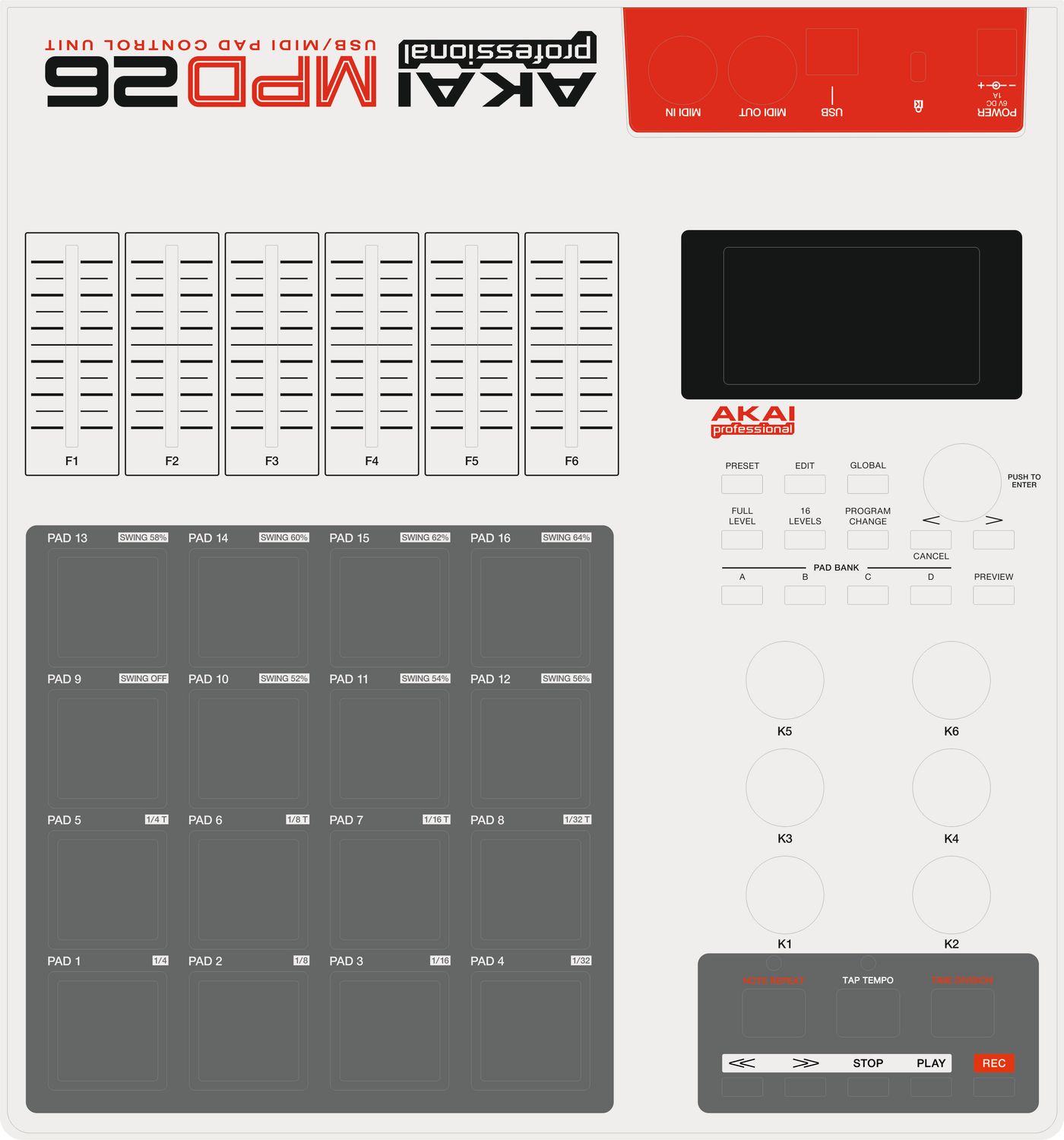 Skin for AKAI MPD 26 - RETRO style (DIGITAL files ONLY)