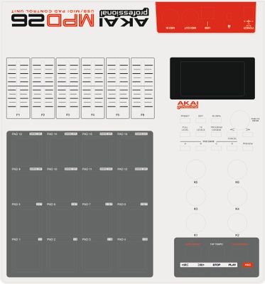 Skin for AKAI MPD 26 - RETRO style (DIGITAL files ONLY)