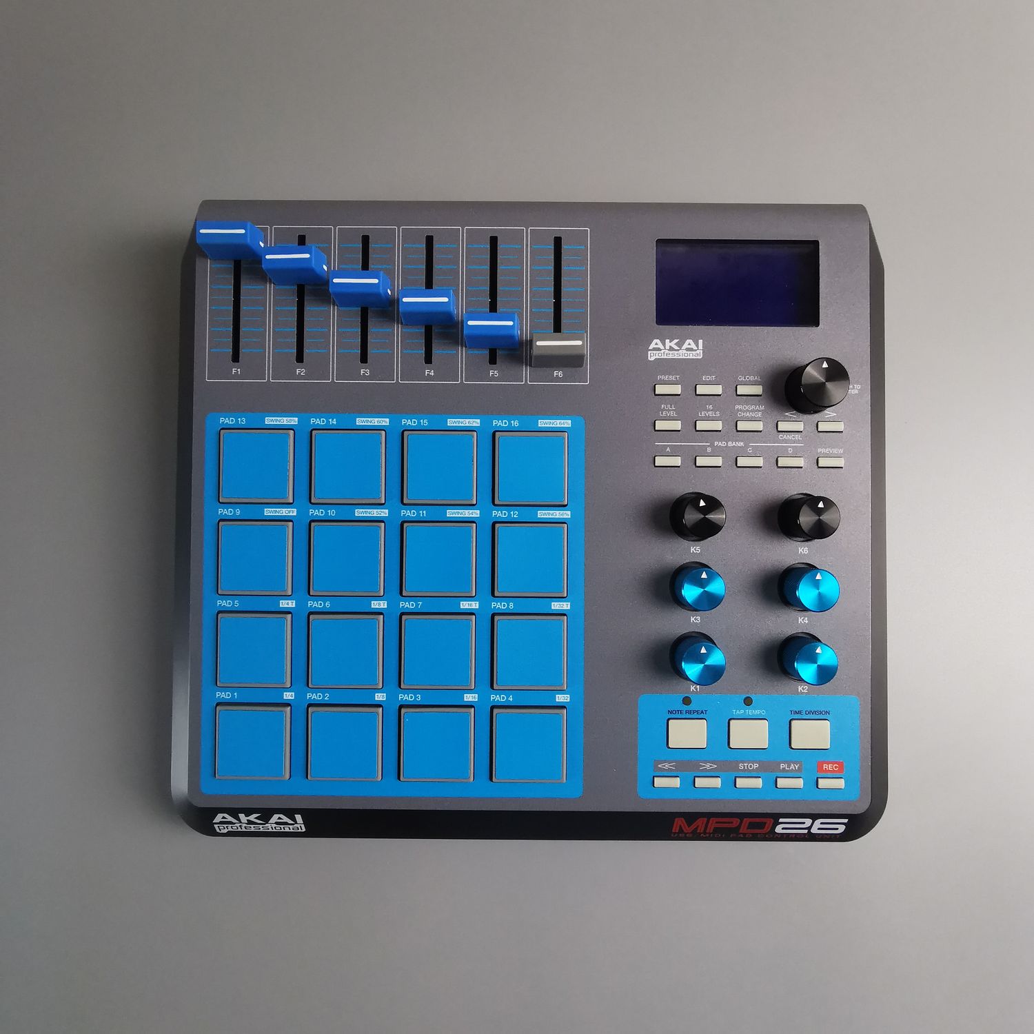 Skin for AKAI MPD 26 - GREY&amp;BLUE style (DIGITAL files ONLY)