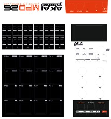 Skin for AKAI MPD 26 - WHITE style (DIGITAL files ONLY)