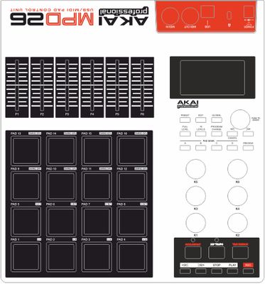 Skin for AKAI MPD 26 - WHITE style (DIGITAL files ONLY)
