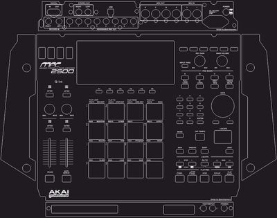 Skin for AKAI MPC 2500 - TOTAL BLACK style (DIGITAL files ONLY)