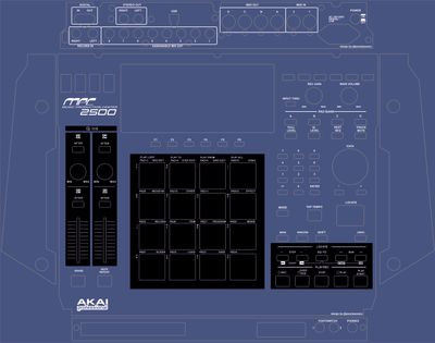 Skin for AKAI MPC 2500 - DARK BLUE style (DIGITAL files ONLY)