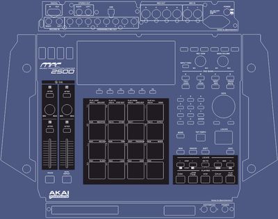 Skin for AKAI MPC 2500 - DARK BLUE style (DIGITAL files ONLY)
