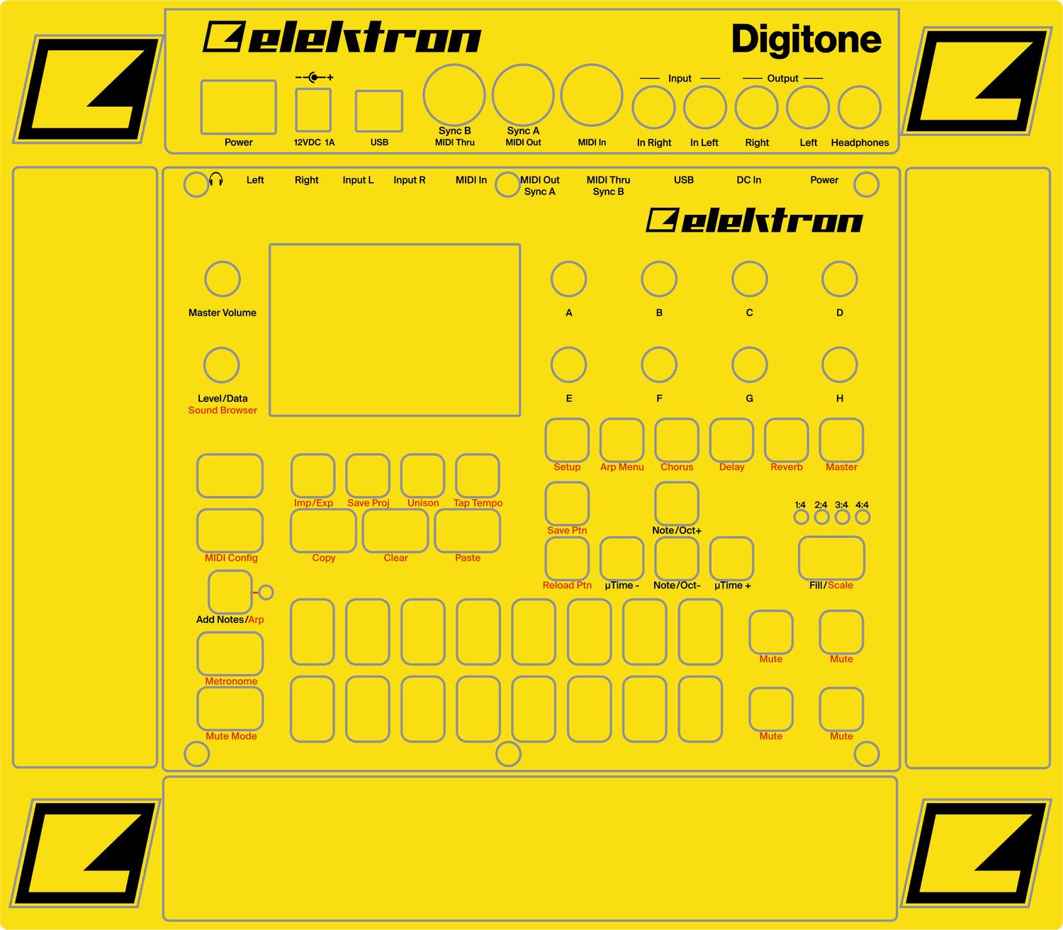 Skin for ELEKTRON DIGITONE - YELLOW style (DIGITAL files ONLY)
