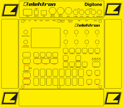 Skin for ELEKTRON DIGITONE - YELLOW style (DIGITAL files ONLY)