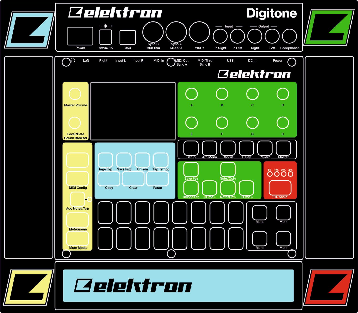 Skin for ELEKTRON DIGITONE - MOOG GRANDMOTHER style (DIGITAL files ONLY)
