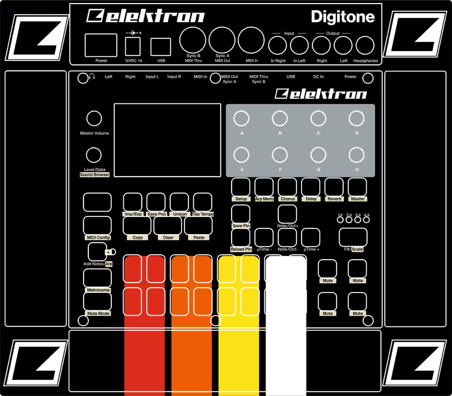 Skin for ELEKTRON DIGITONE - TR 808 style (DIGITAL files ONLY)