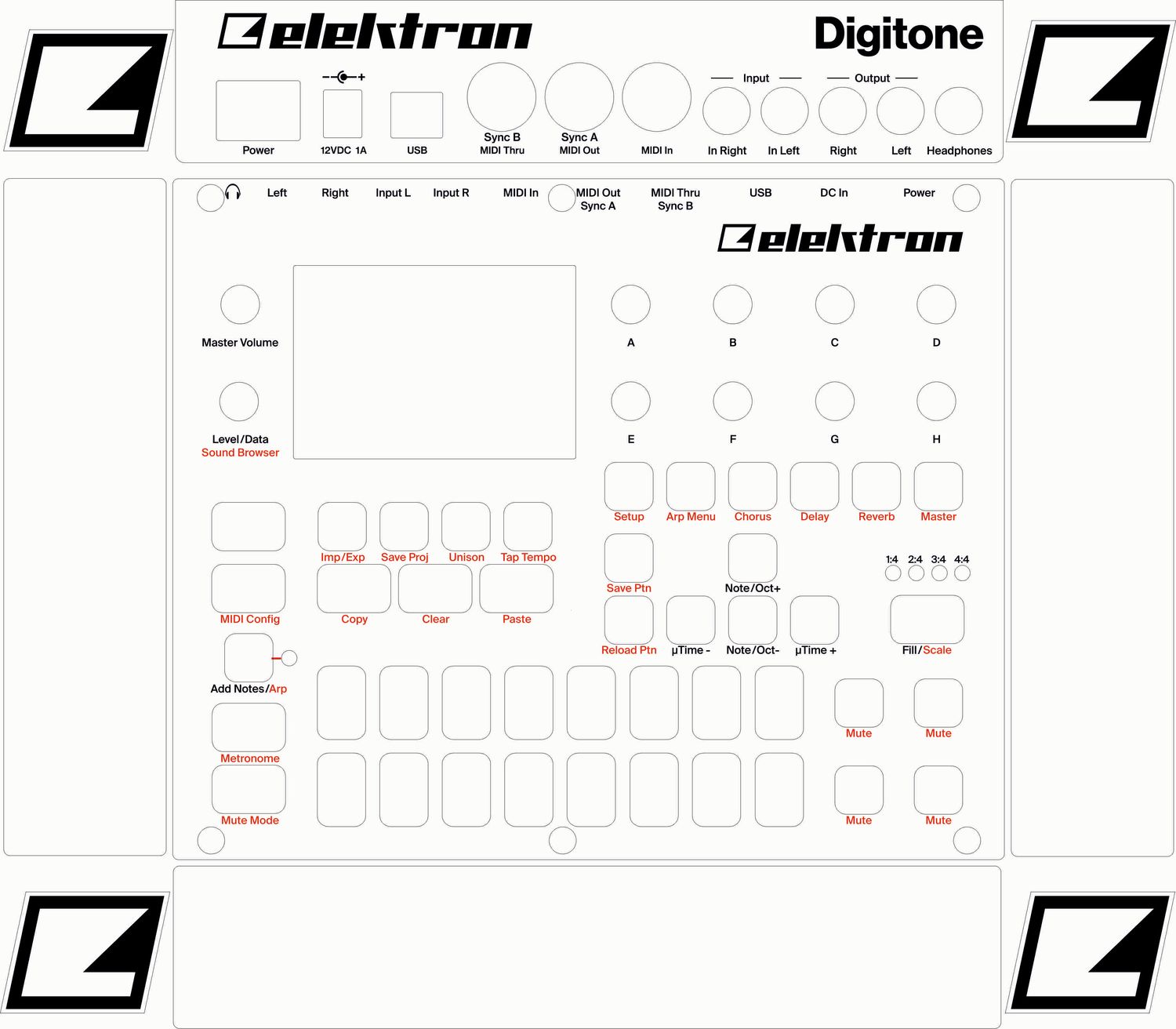 Skin for ELEKTRON DIGITONE - WHITE style (DIGITAL files ONLY)
