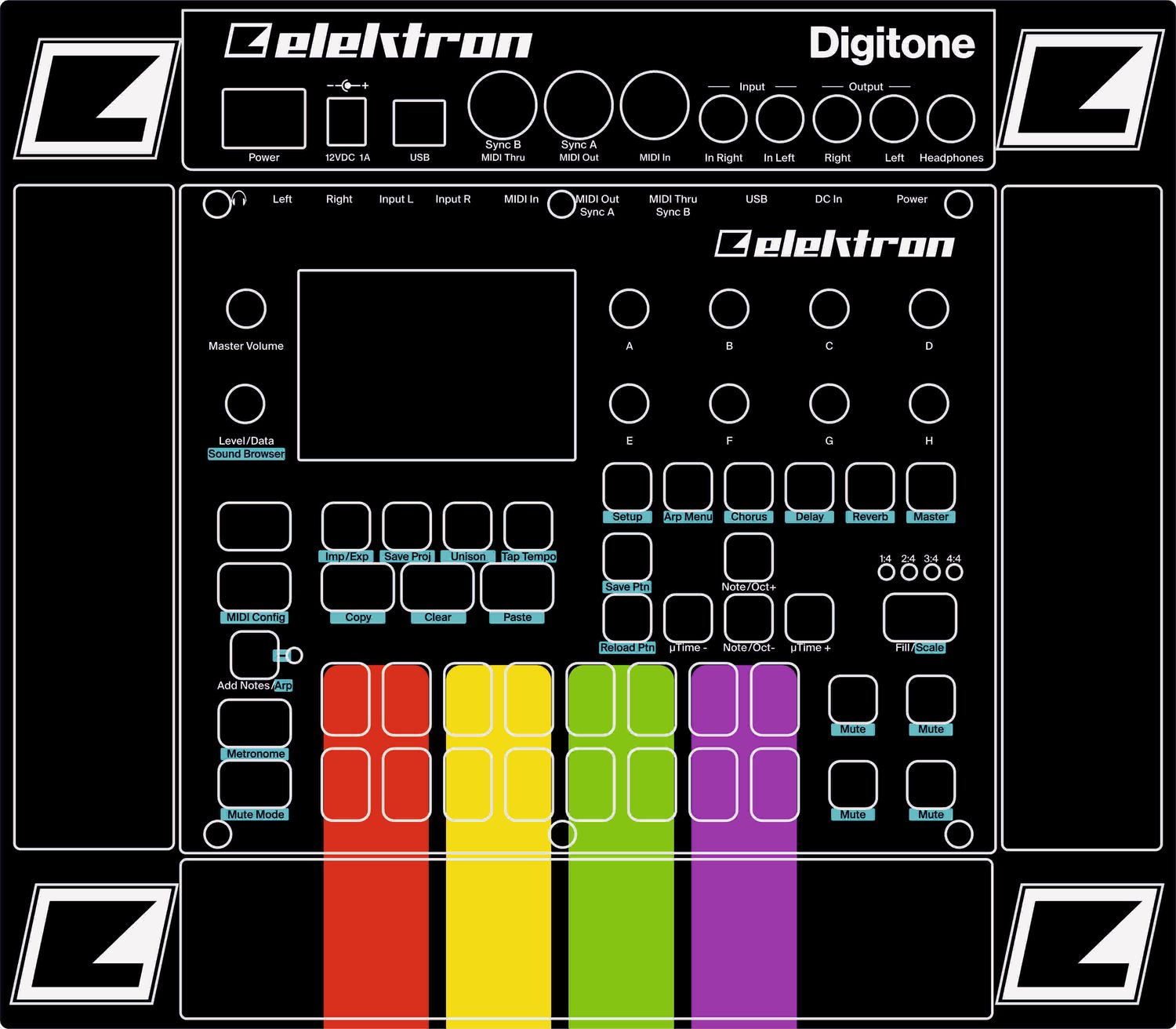 Skin for ELEKTRON DIGITONE - WATERFALL style (DIGITAL files ONLY)