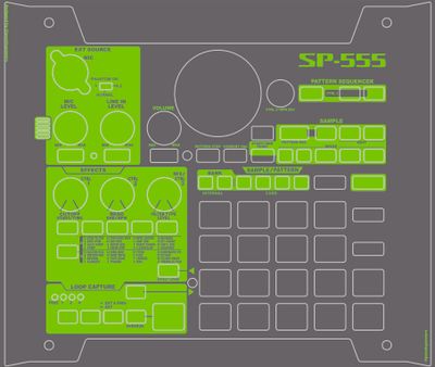 Skin for ROLAND SP555 - GREY&amp;GREEN style (DIGITAL files ONLY)