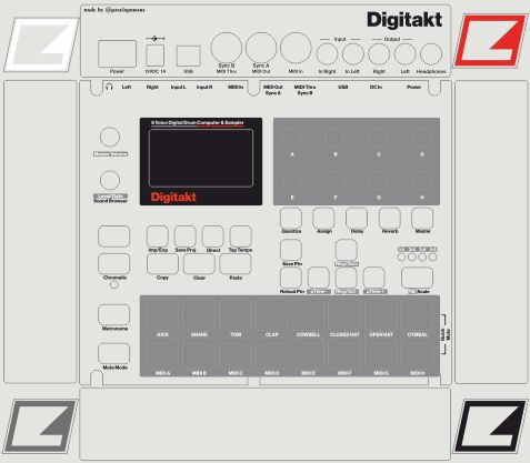 Skin for ELEKTRON DIGITAKT - MPC RETRO style (DIGITAL files ONLY)