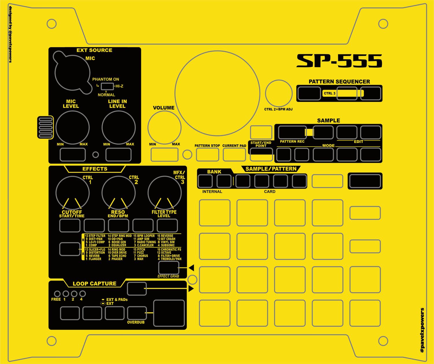 Skin for ROLAND SP555 - YELLOW style (DIGITAL files ONLY)