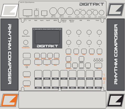 Skin for ELEKTRON DIGITAKT - TR909 style (DIGITAL files ONLY)