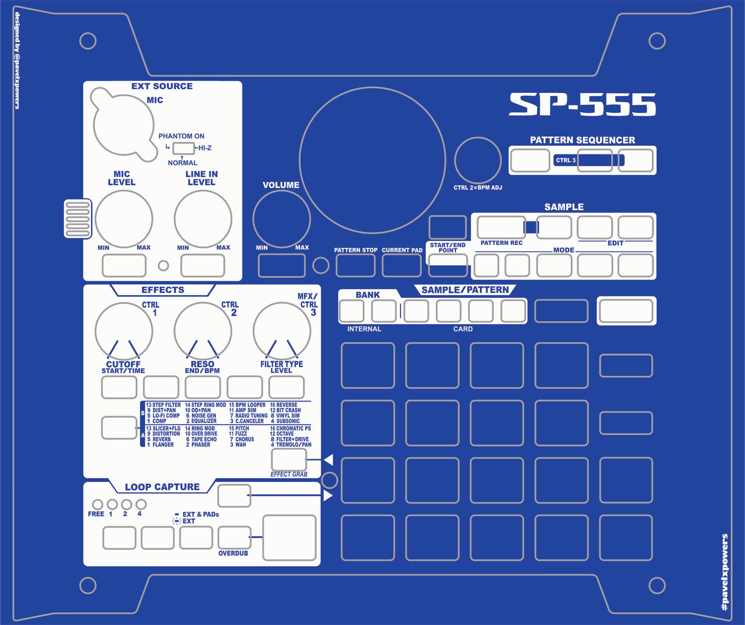 Skin for ROLAND SP555 - BLUE style (DIGITAL files ONLY)