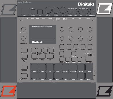 Skin for ELEKTRON DIGITAKT - GREY style (DIGITAL files ONLY)