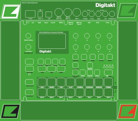 Skin for ELEKTRON DIGITAKT - GREEN style (DIGITAL files ONLY)