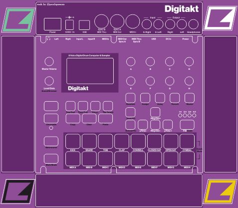 Skin for ELEKTRON DIGITAKT - PURPLE style (DIGITAL files ONLY)