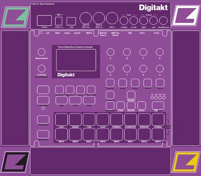 Skin for ELEKTRON DIGITAKT - PURPLE style (DIGITAL files ONLY)
