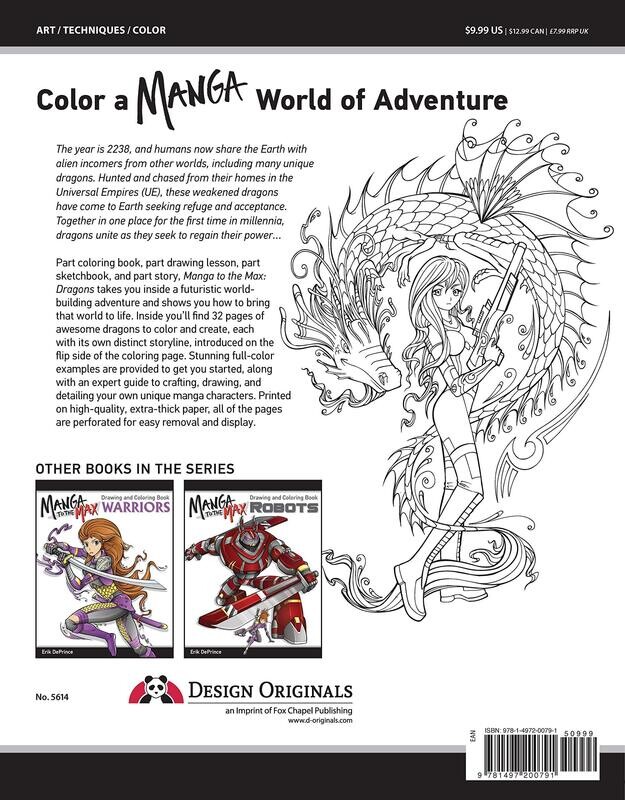 Manga to the Max Dragons: Drawing and Coloring Book