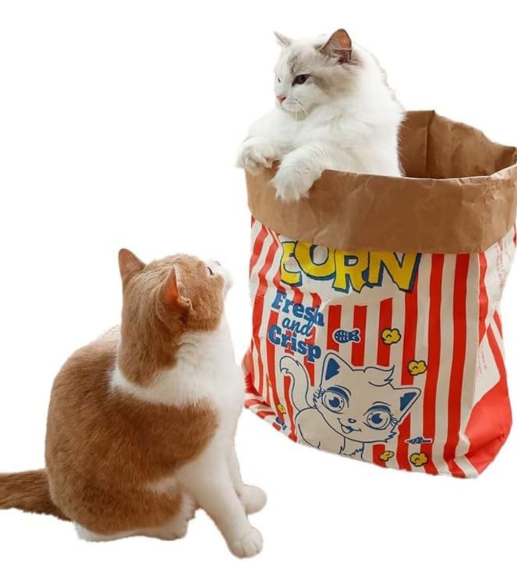 Kitty Popcorn Bag Styled Crinkle Play Bags Made by Adrosstoller