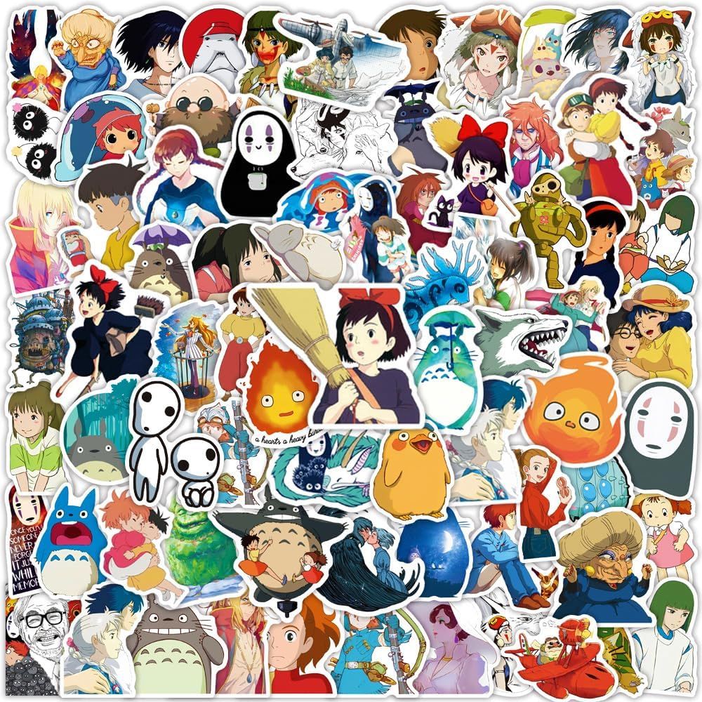 100PCS Cartoon Anime Miyazaki Hayao and Studio Ghibli Anime Vinyl Movie Stickers